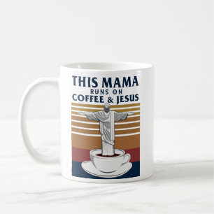 Mug Cette maman tourne sur le café et Jésus