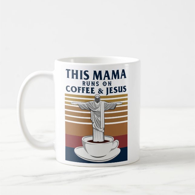 Mug Cette maman tourne sur le café et Jésus (Gauche)