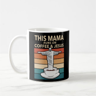 Mug Cette maman tourne sur le café et Jésus