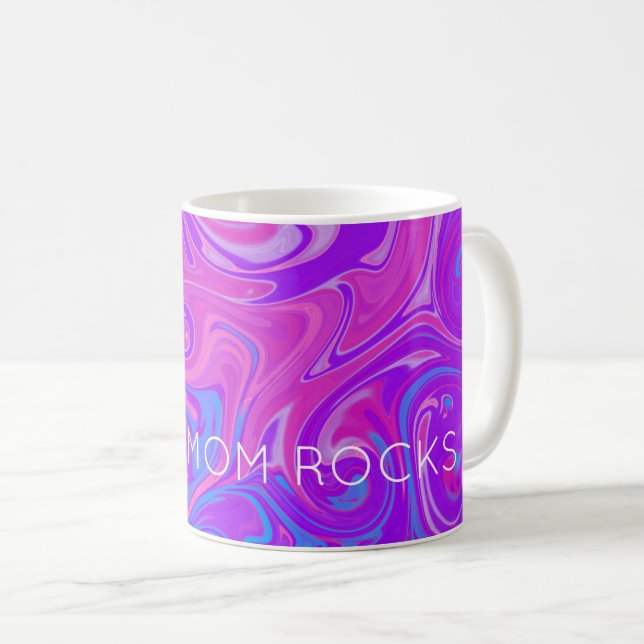 Mug CETTE MOM ROCKS Pink Peint Marble café amusant (Devant droit)