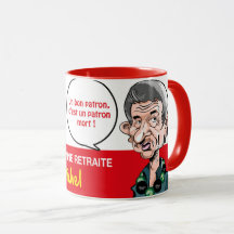 Mug CGT rouge départ en retraire de Michel