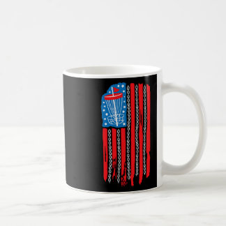 Mug Chaîne de croquis de drapeau américain de disque d