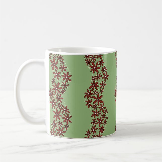 Mug Chaîne de marguerite Fleur laide rayures blanc sur (Gauche)