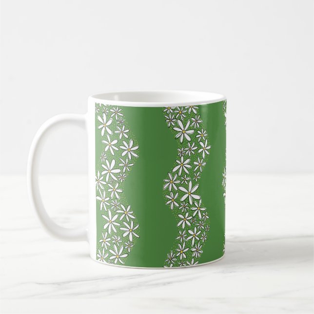 Mug Chaîne de marguerite Fleur laide rayures blanc ver (Gauche)