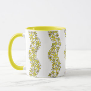 Mug Chaîne de marguerite Fleur laide rayures jaune