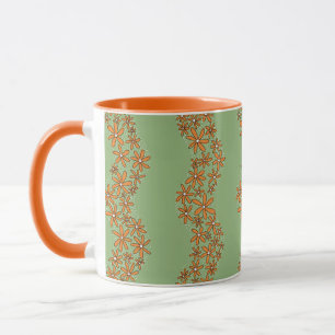 Mug Chaîne de marguerite Fleur laide rayures orange su