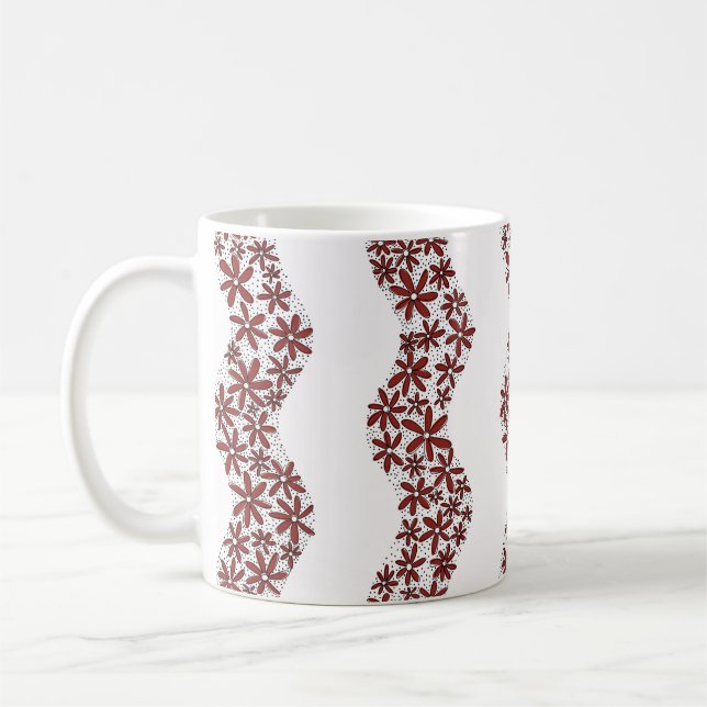 Mug Chaîne de marguerite Fleur laide rayures rouge (Gauche)