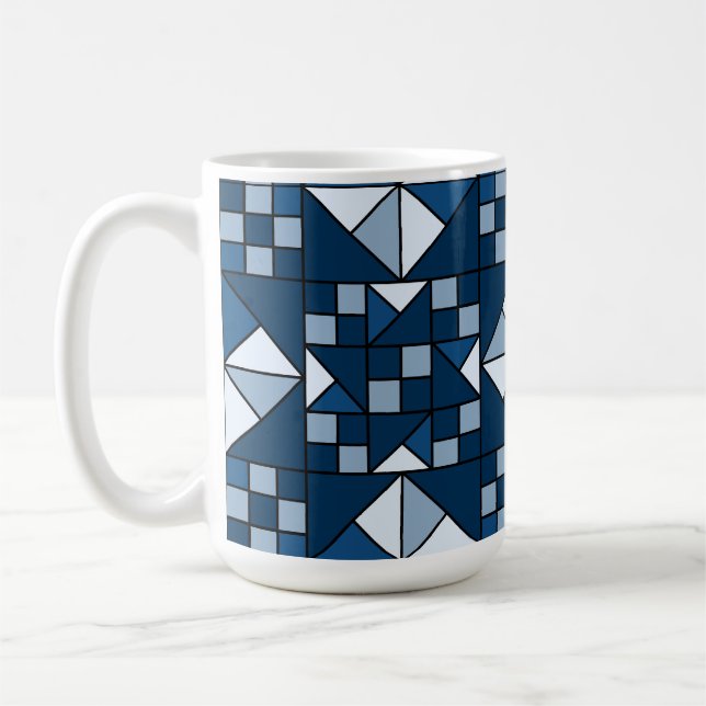 Mug Chaîne double étoile dans les tons bleu (Gauche)