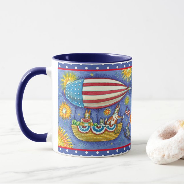 MUG CHAÎNES ET SOURIS HISS N'FITZ EN 4 JUILLET ZEPPELI (Avec donut)
