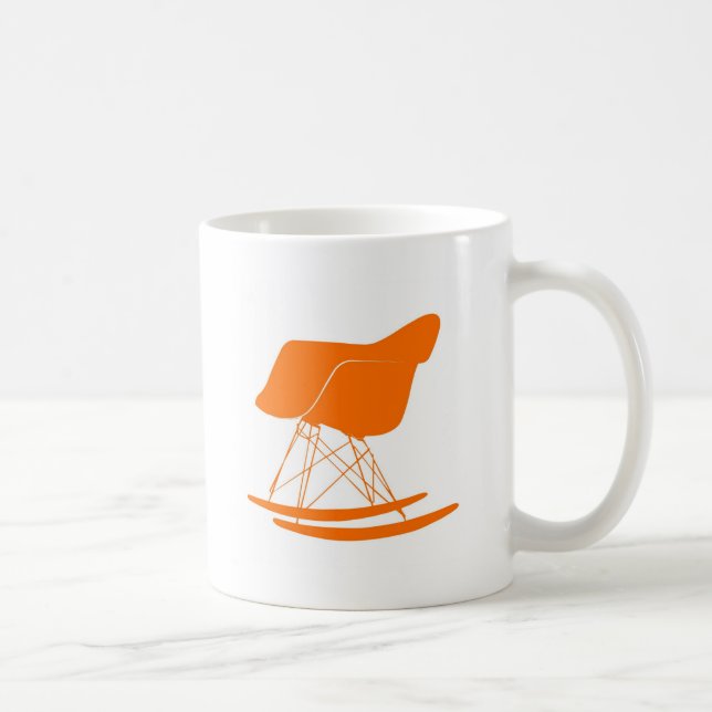 Mug Chaise de balancier d'Eames dans l'orange (Droite)