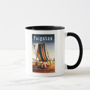 Mug Chaise de plage de chemins de fer et affiche
