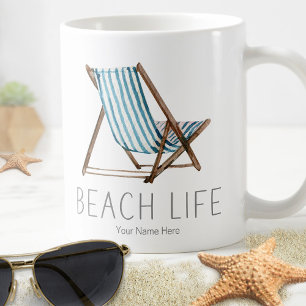 Mug Chaise de vacances nautiques d'été citation de vie