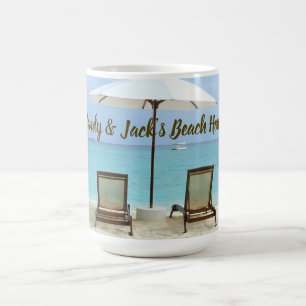 Mug Chaises de plage personnalisées en sable