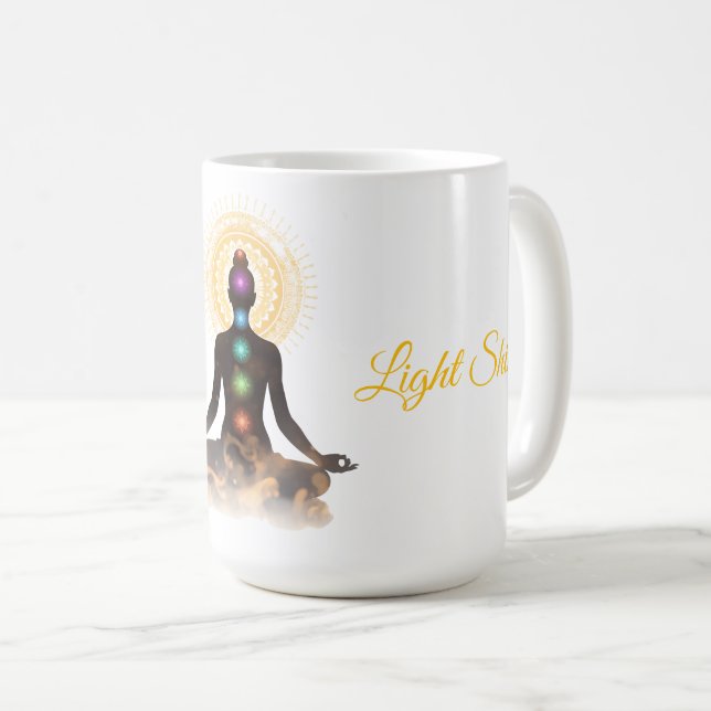 Mug Chakra Silhouette – Let Your Light Shin (Devant droit)