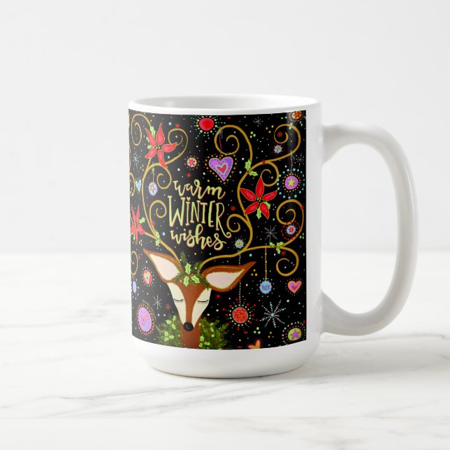 Mug Chaleureux hiver Souhaits jolie conception de renn (Droite)