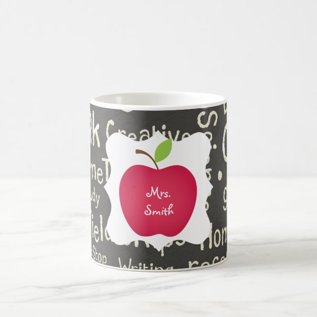 Mug Chalkboard - Enseignant de la pomme rouge (Centre)