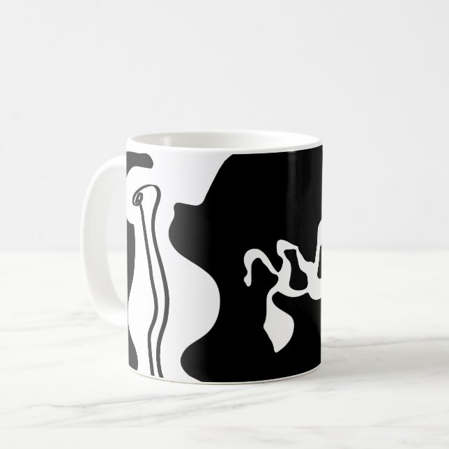 Mug Chambre de décalage : Noir, Blanc et Rouge Abstrai (Devant gauche)