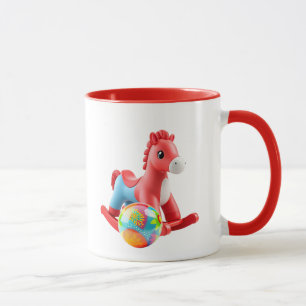Mug Chambre d'enfant, cheval à bascule et ballon.