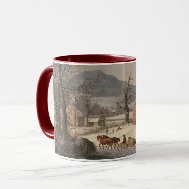 Mug Chambre rouge d'école (scène de pays) 1858 (Devant gauche)