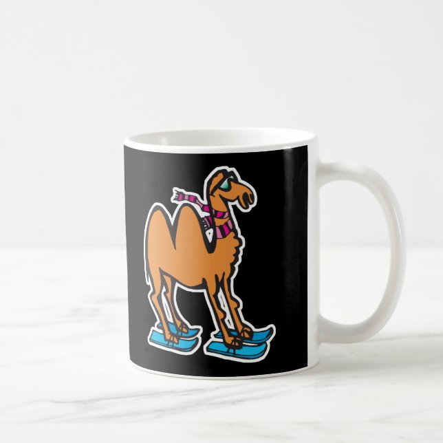 Mug chameau drôle sur des skis (Droite)