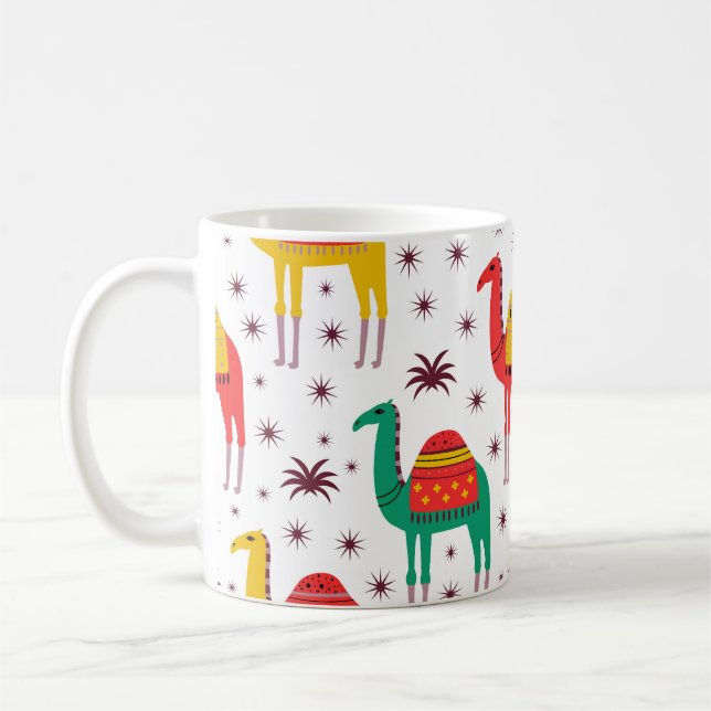 Mug Chameau plat, motif décorative. (Gauche)