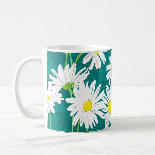 Mug Chamomile Turquoise : Illustration Florale Sans Me (Gauche)