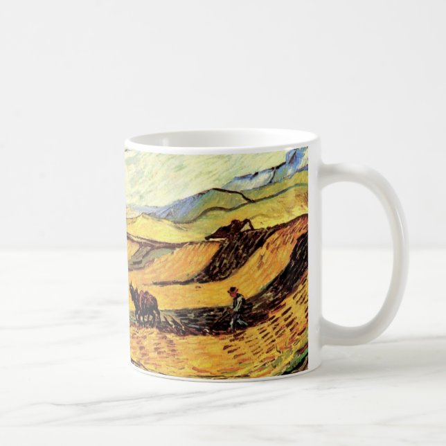 Mug Champ avec laboureur et moulin par Vincent van Gog (Droite)