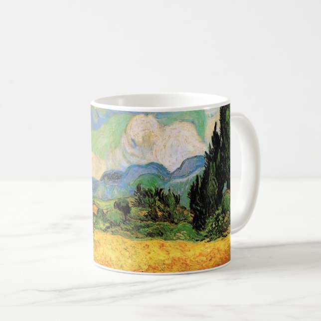 Mug Champ de blé avec cyprès de Van Gogh à Haute Galli (Devant droit)