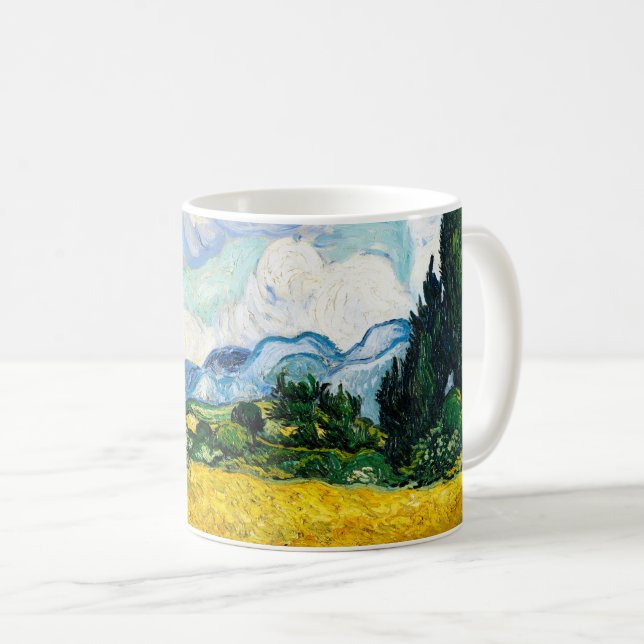 Mug Champ de blé de Vincent Van Gogh avec Cyprès (Devant droit)
