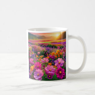 Mug Champ de Fleur sauvage de rayonnement personnalisa