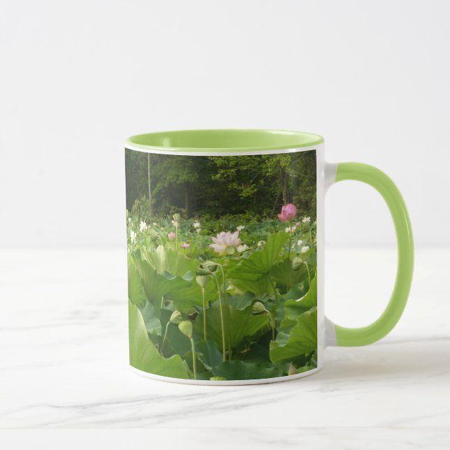 Mug Champ de fleurs de Lotus Jardin d'été (Droite)