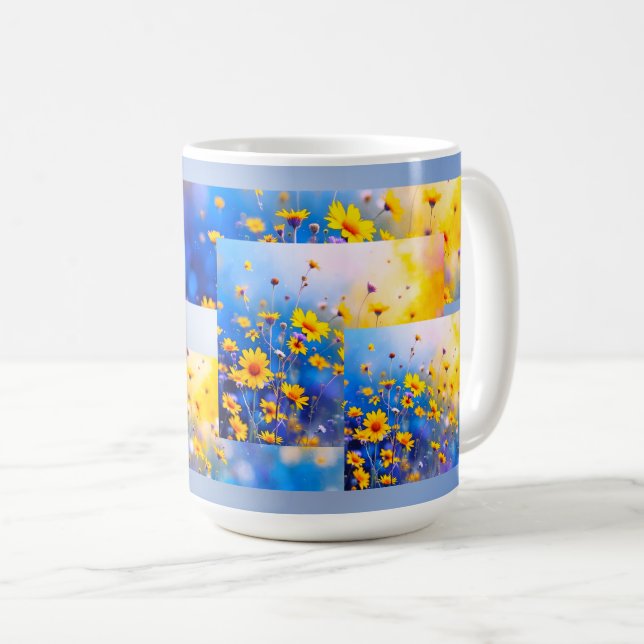 Mug Champ de fleurs moderne (Devant droit)