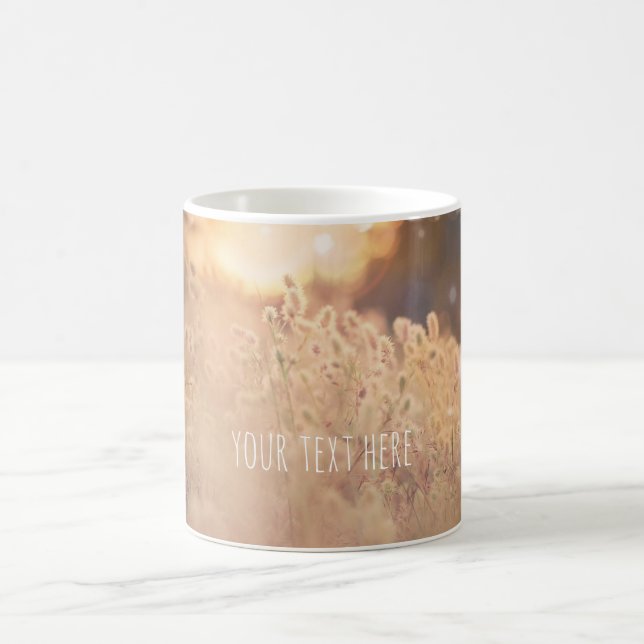 Mug Champ de fleurs rustique campagne coucher de solei (Centre)