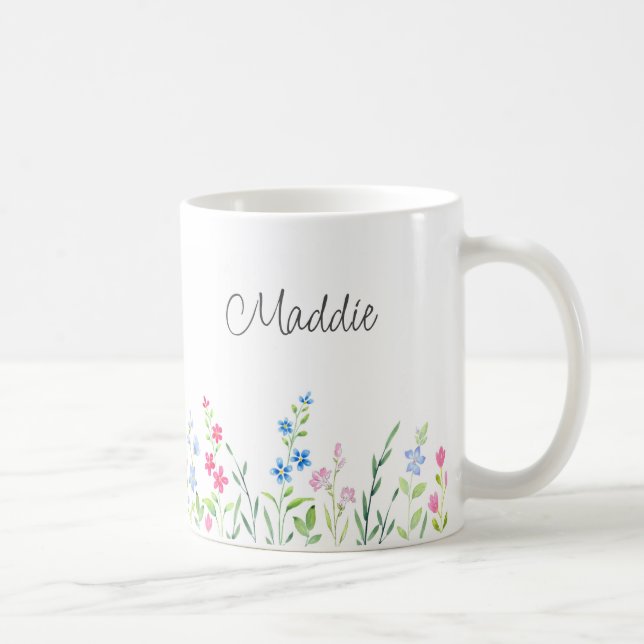 Mug Champ de fleurs sauvages aquarelles mixtes   (Droite)
