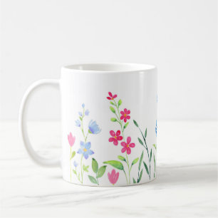 Mug Champ de Fleurs sauvages d'aquarelle mixte