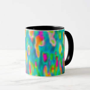 Mug Champ de tulipes floral abstrait néon dopamine cou