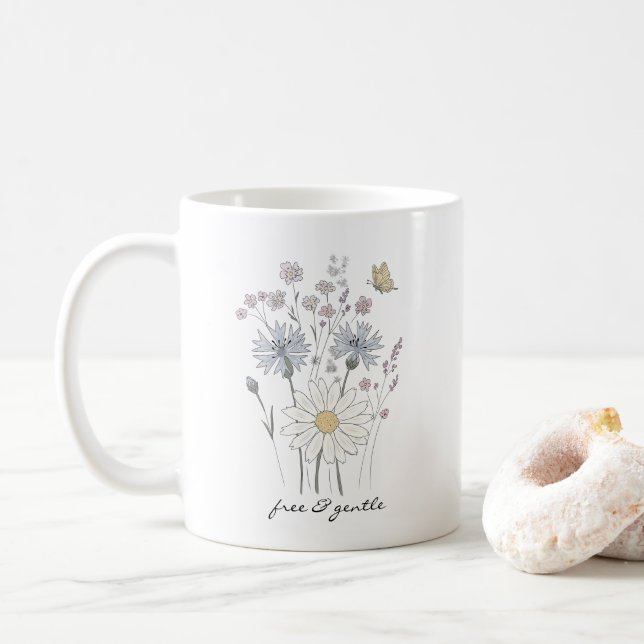Mug Champ vibrant de fleurs sauvages  (Avec donut)