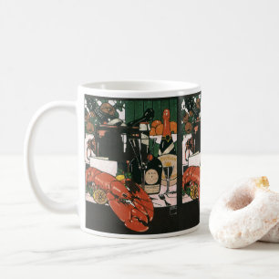 Mug Champagne de homard vintage ; Fête élégante et chi
