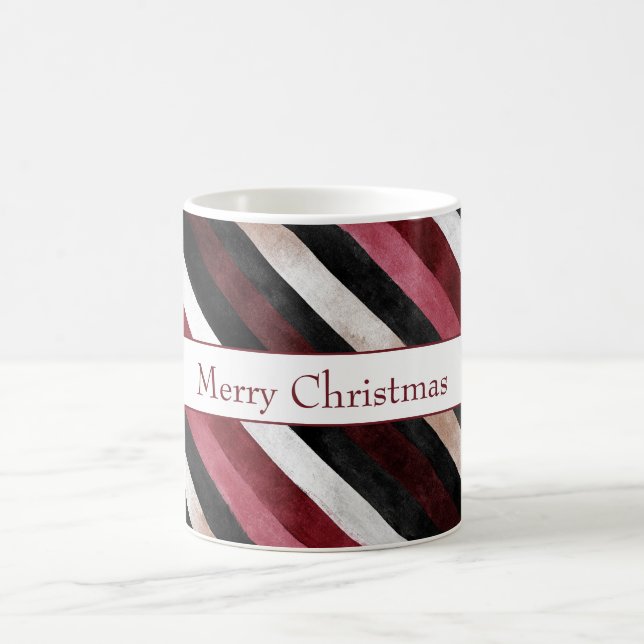 Mug Champagne Rose Bourgogne Noir Rayures   (Centre)