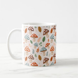 Mug Champignon, Feuillage d'automne, Motif de la natur
