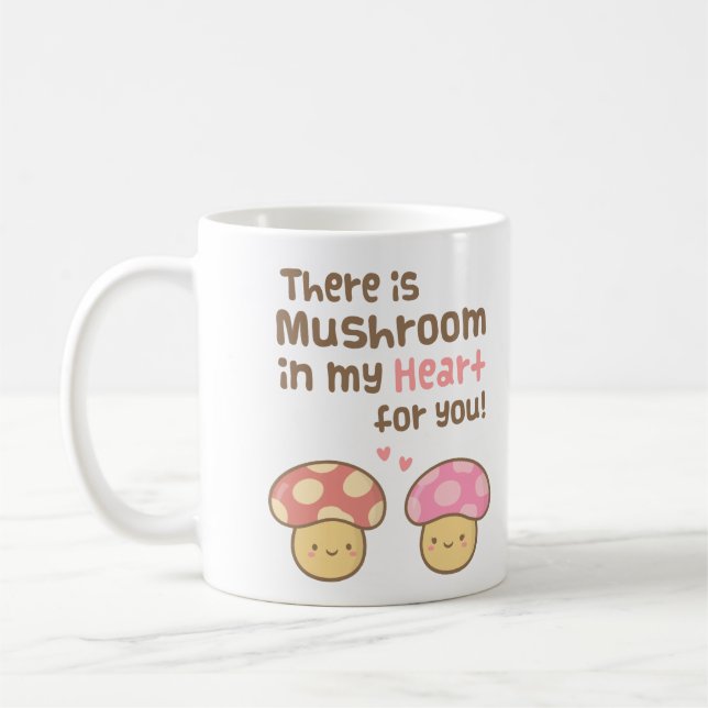 Mug Champignon mignon à mon coeur pour vous calembour (Gauche)