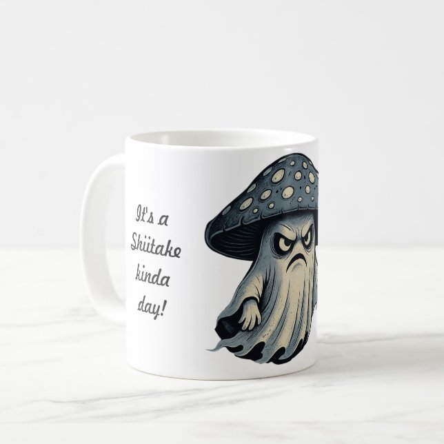 Mug Champignon Tueur – Fantôme Effrayant avec Couteau (Devant gauche)