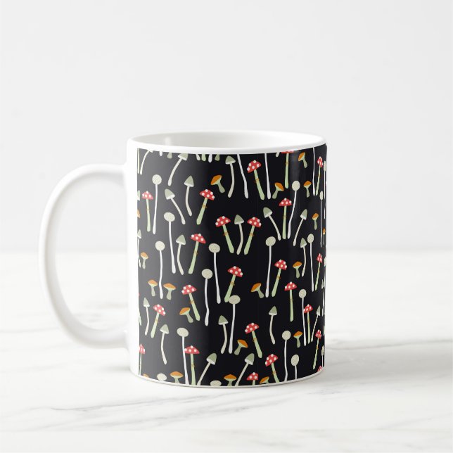 Mug champignons, automne, motif  (Gauche)