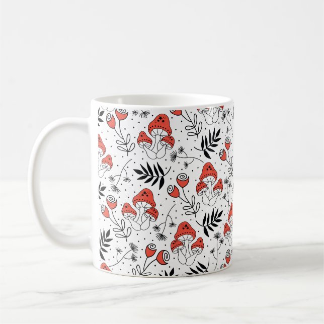 Mug Champignons champignons sans couture vintage motif (Gauche)
