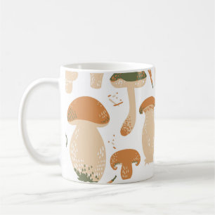 Mug Champignons comestibles Linocut Motif Vintage