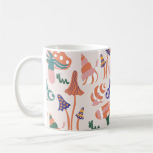 Mug Champignons d'automne, design coloré et transparen