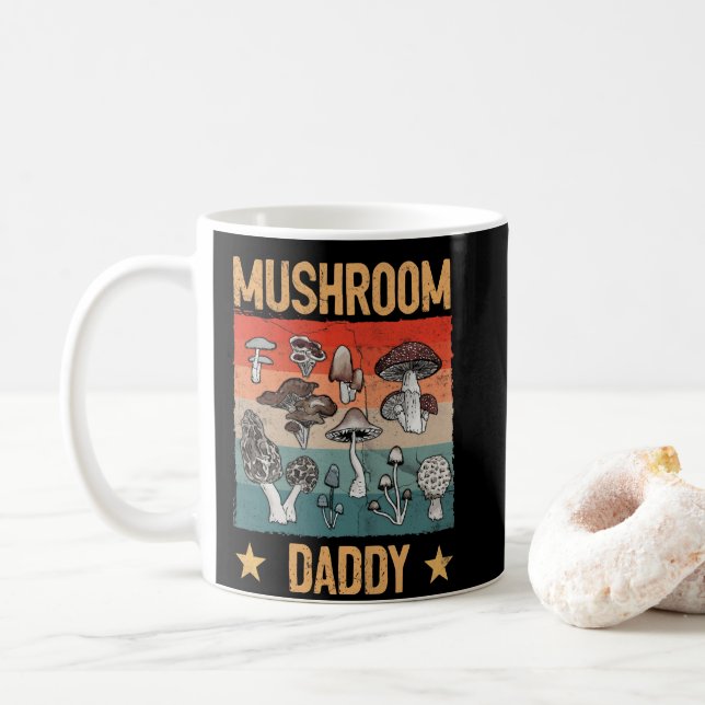 Mug Champignons de champignons rétro papa Mycologie ch (Avec donut)