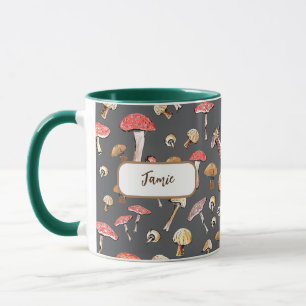 Mug Champignons dessinés à la main Forager personnalis