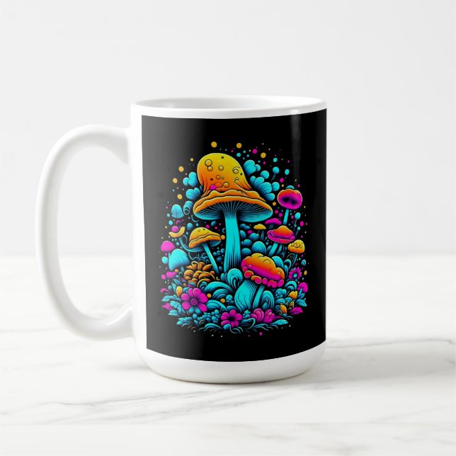 Mug Champignons et fleurs rétro Neon (Gauche)