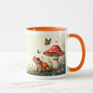 Mug Champignons et grenouille Cottagecore